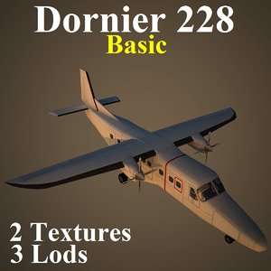 dornier 228 basic aircraft 3d max