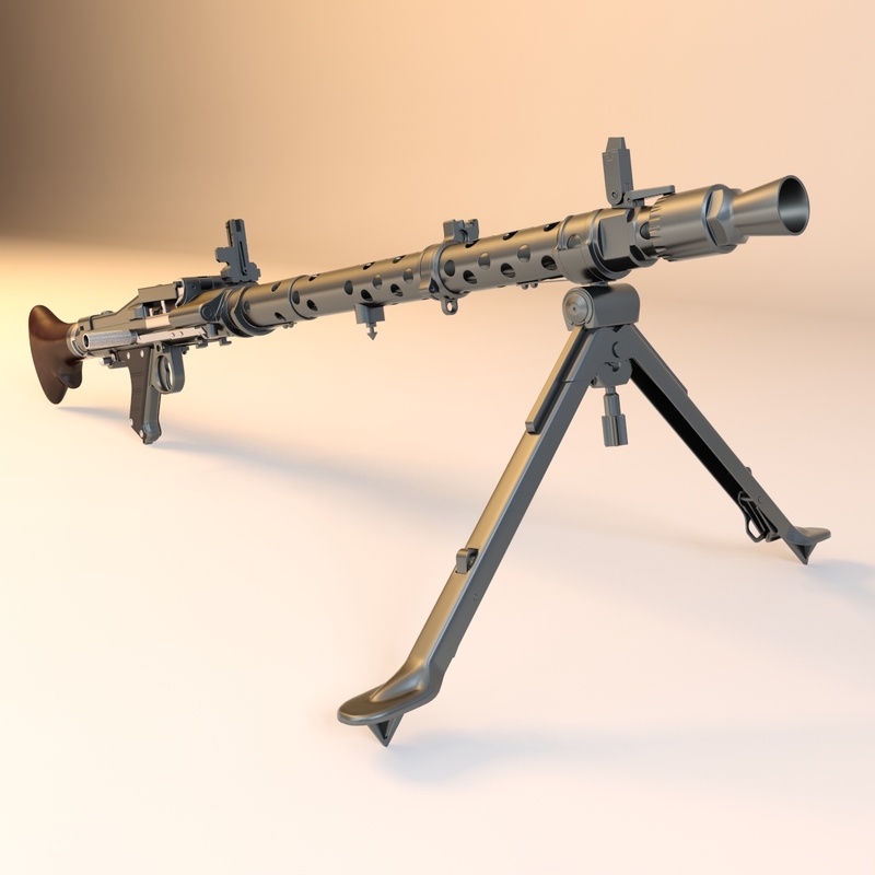 3d maschinengewehr 34 mg weapon model