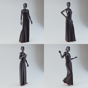 3d showroom mannequin 01 dress model