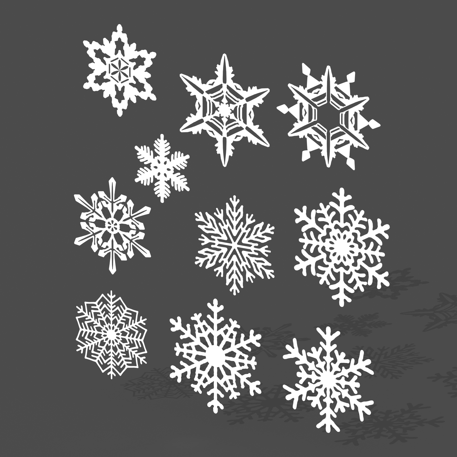 10 snowflakes 3ds