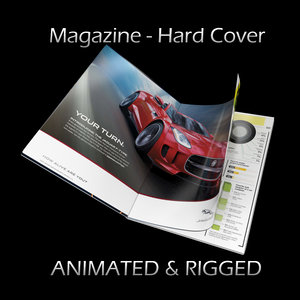 magazine hard cover opening 3d max