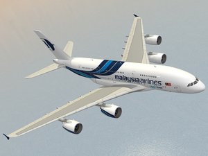 3d airbus a380-800 malaysia airlines