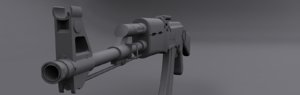 ak-47 weapon 3d 3ds