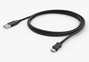 usb micro cable 3d model