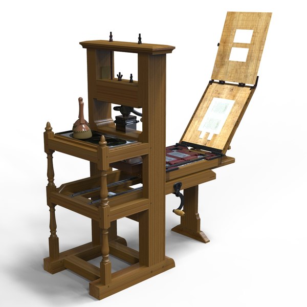 franklin printing press jamin 3d model