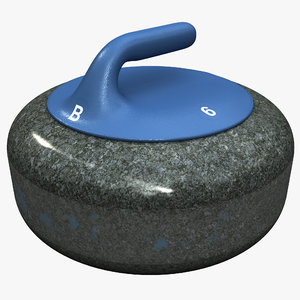 curling stone blue 3d model