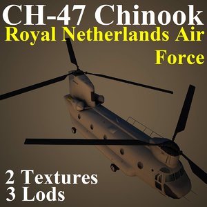 3d model ch-47 chinook rnl helicopter