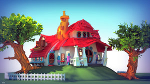 cartoon house 3d model