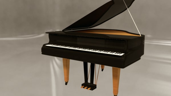 3d simple grand piano