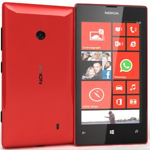 nokia lumia 520 red 3d model