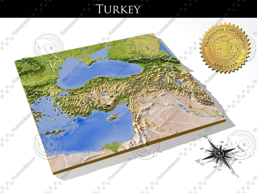 turkey resolution relief maps 3d model