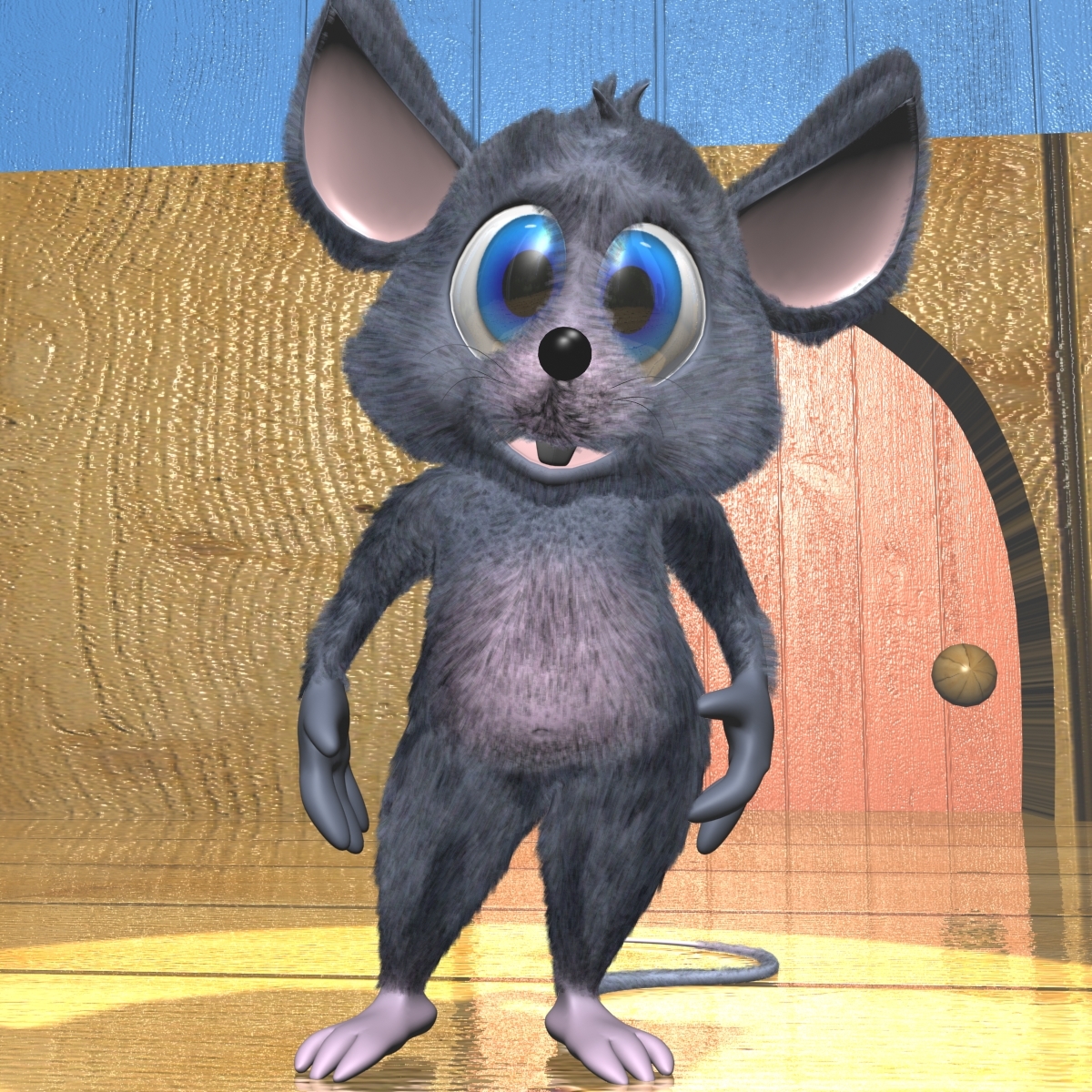 cartoon mouse rigged