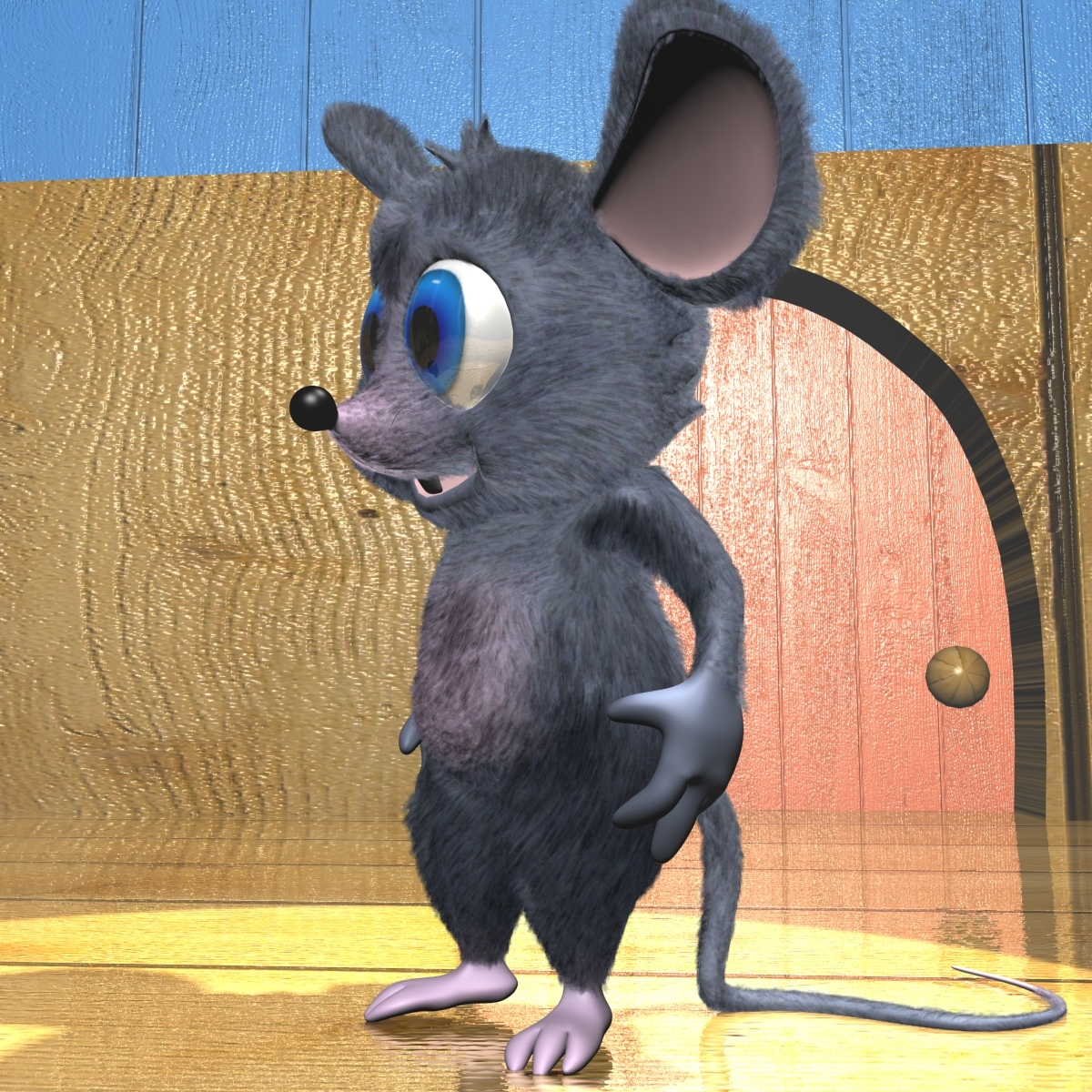 cartoon mouse rigged