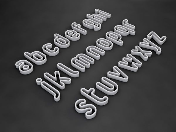 3d font letter alphabet