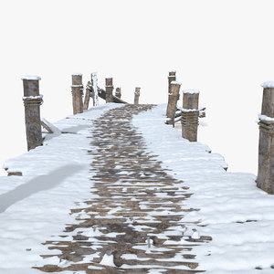 pier covered snow 3d max