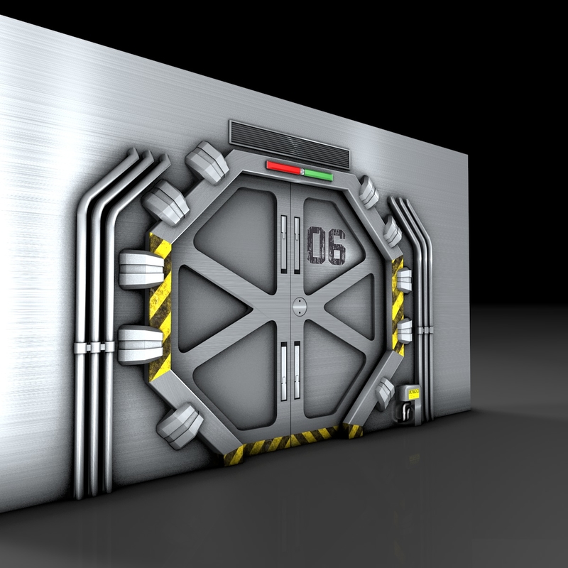 technological door 3d 3ds