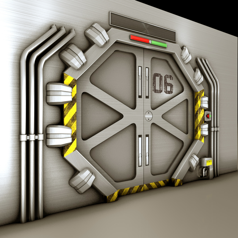 technological door 3d 3ds