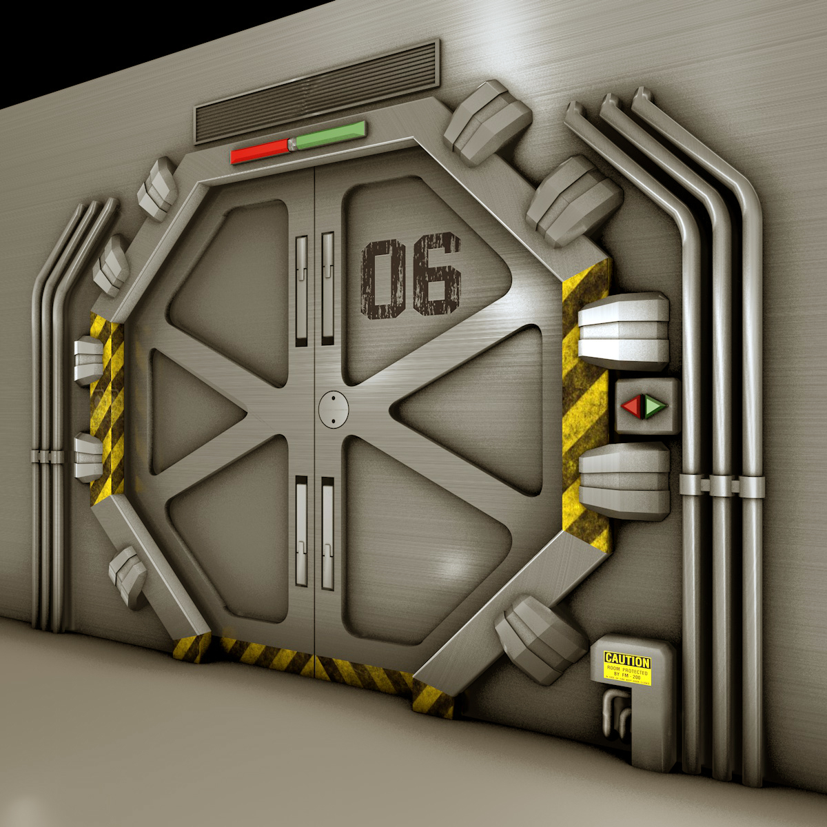 technological door 3d 3ds