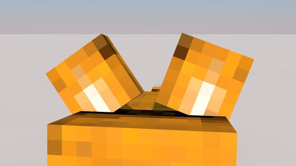 fox minecraft 3d c4d