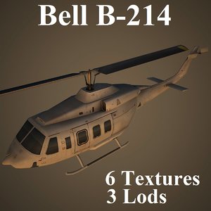 bell b-214 low-poly 3d model