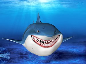 bruce shark cartoon 3d model