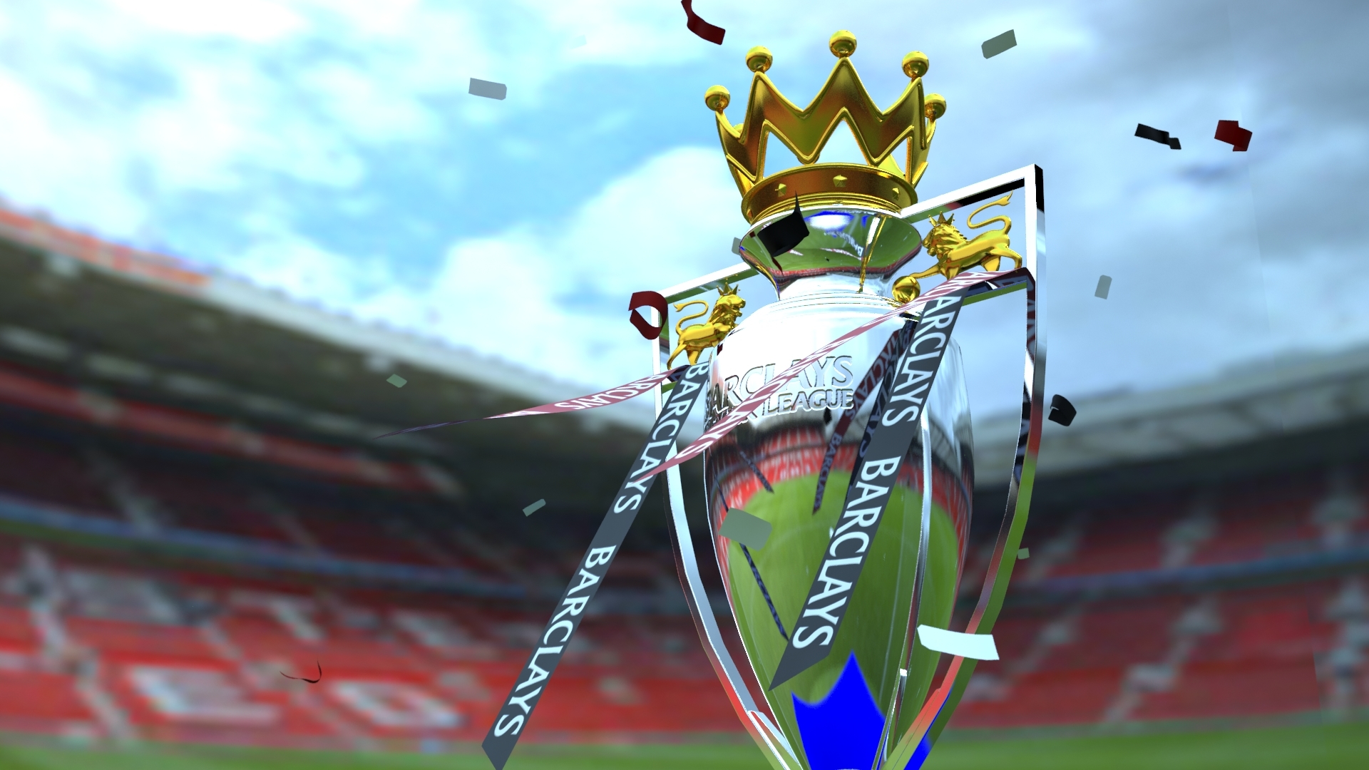 english premier league trophy 3d model