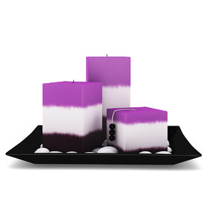 purple white candles 3d model