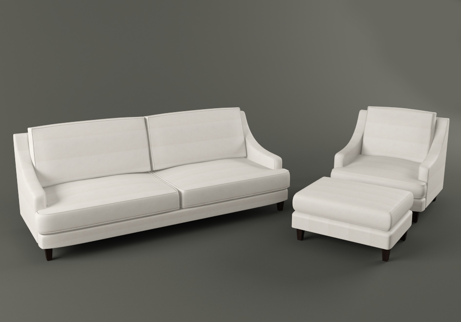 Landon Sofa Armchair Ottoman 3d Model