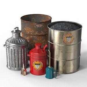 gas oil cans trash 3ds