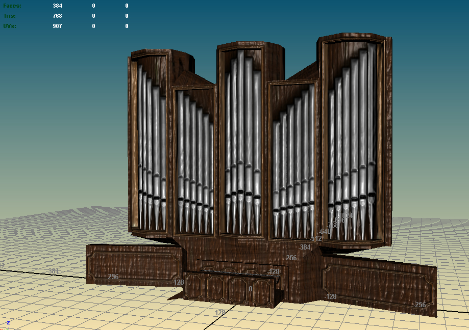 church pipe organ 3d model