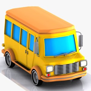 cartoon minibus bus 3d max