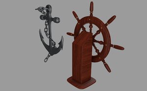 3ds anchor ship wheel