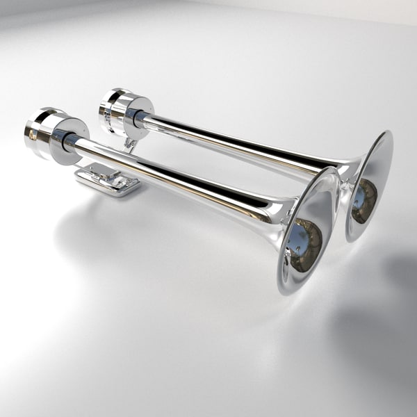 dual trumpet airhorn 3d model