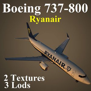 3d boeing 737-800 rya