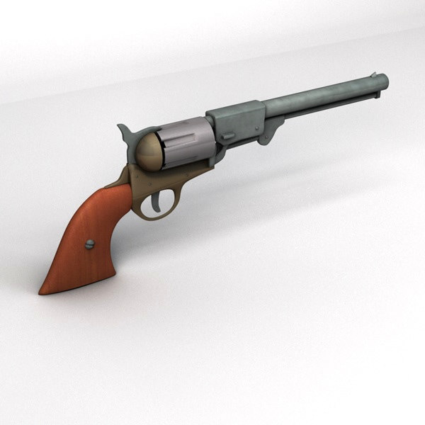 free c4d model confederate pistol revolver