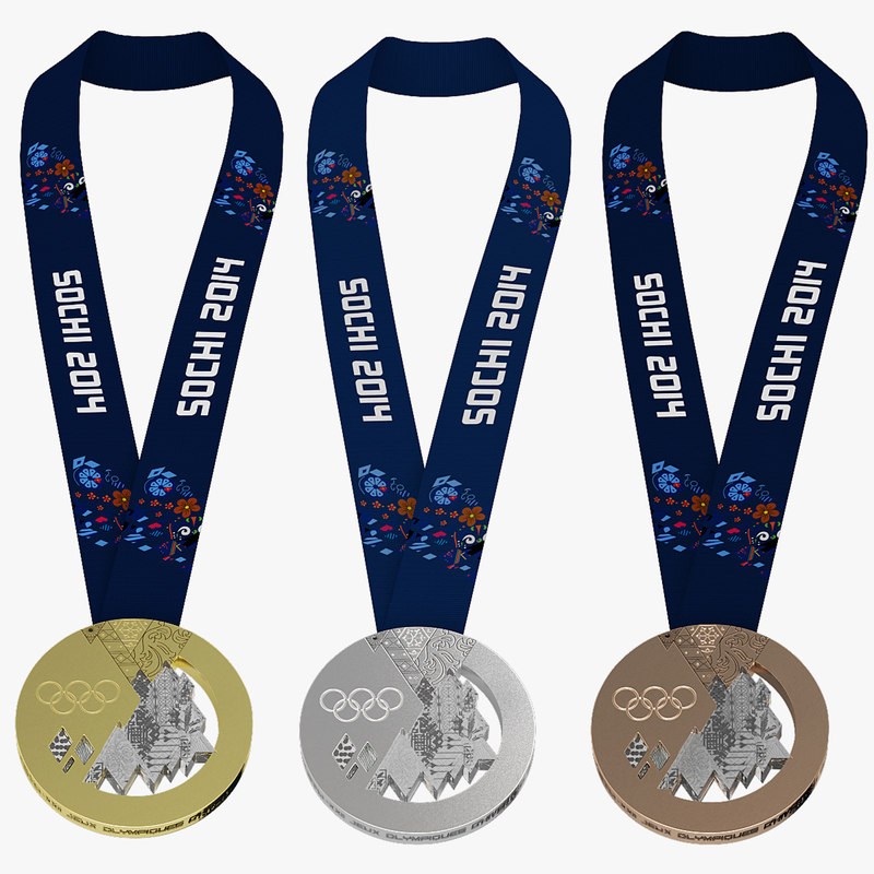 3d olympic medals sochi 2014 model