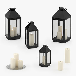3d model of candle lamps plate