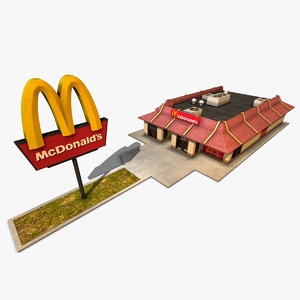 3d mcdonalds restaurant model