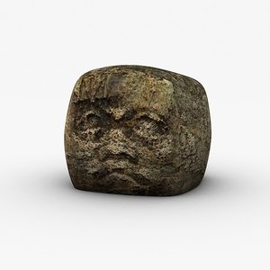 3d ancient stone head