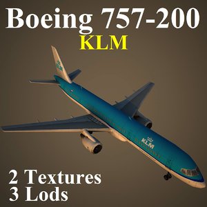 3d boeing 757-200 klm