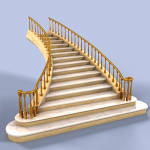 3d stair marble