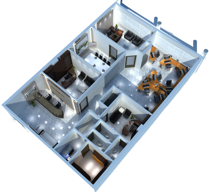 Scene Interior Building Office 3d Model