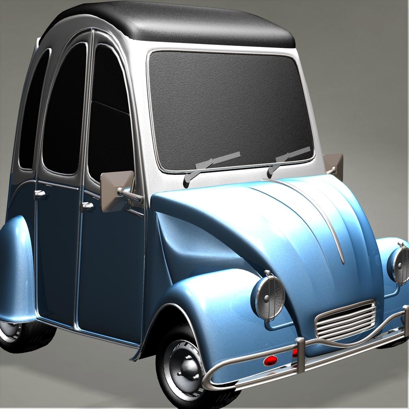 3d model citroen 3cv cartoon car