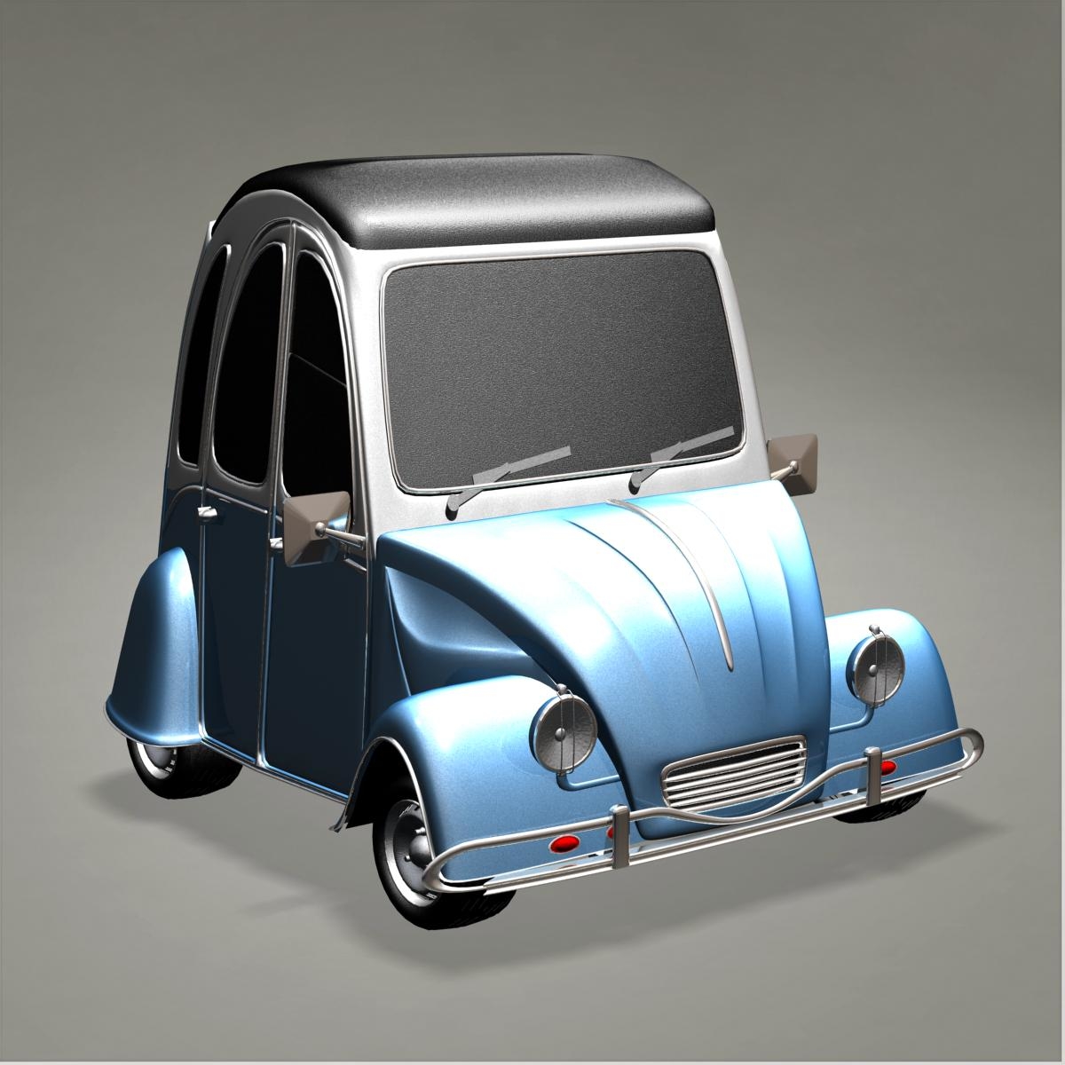 3d model citroen 3cv cartoon car