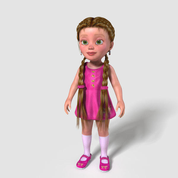 obj cartoon child girl