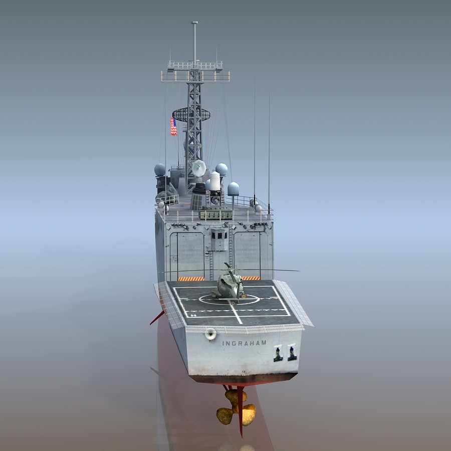 uss ingraham ffg-61 frigate ship 3d model