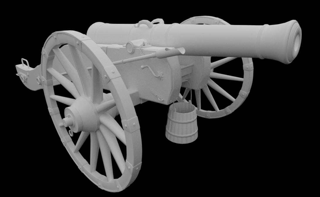 historical cannon 18th century obj
