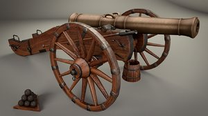 historical cannon 18th century obj