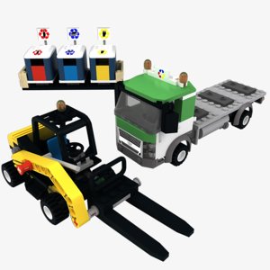 3ds max lego recycling truck