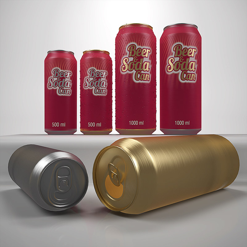 3d max beer cans ml 1000